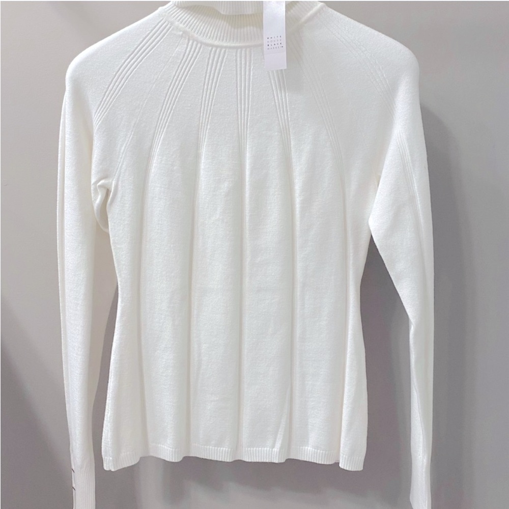WHITE HOUSE BLACK MARKET Knit Turtleneck Trimmed Long Sleeve Top 📸 COMING SOON